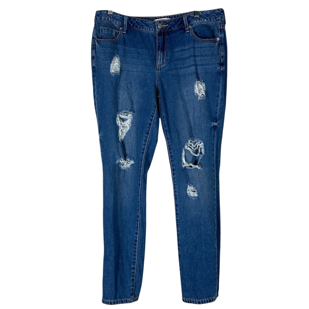 JustFab Distressed Skinny Jeans Womens 29 Medium Wash Rigid Festival Skater